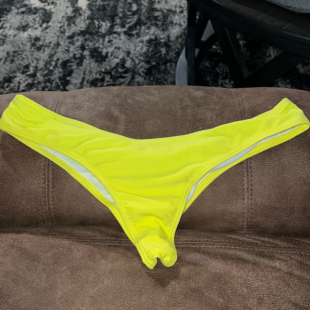 Yellow thong bikini bottoms